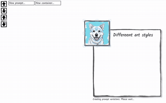 AI-Instruments: a generative container filling with art-style variations
